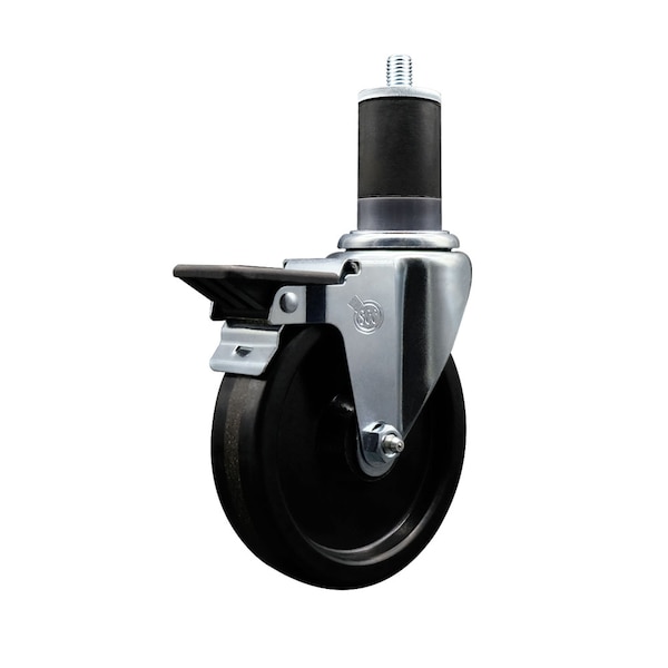5'' Phenolic Swivel 1-5/8'' Expanding Stem Caster with Brake